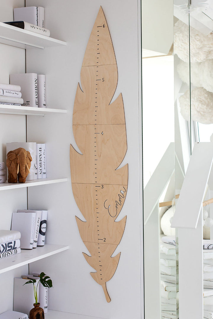 Personalized Wooden Feather Growth Chart - By Woodbests