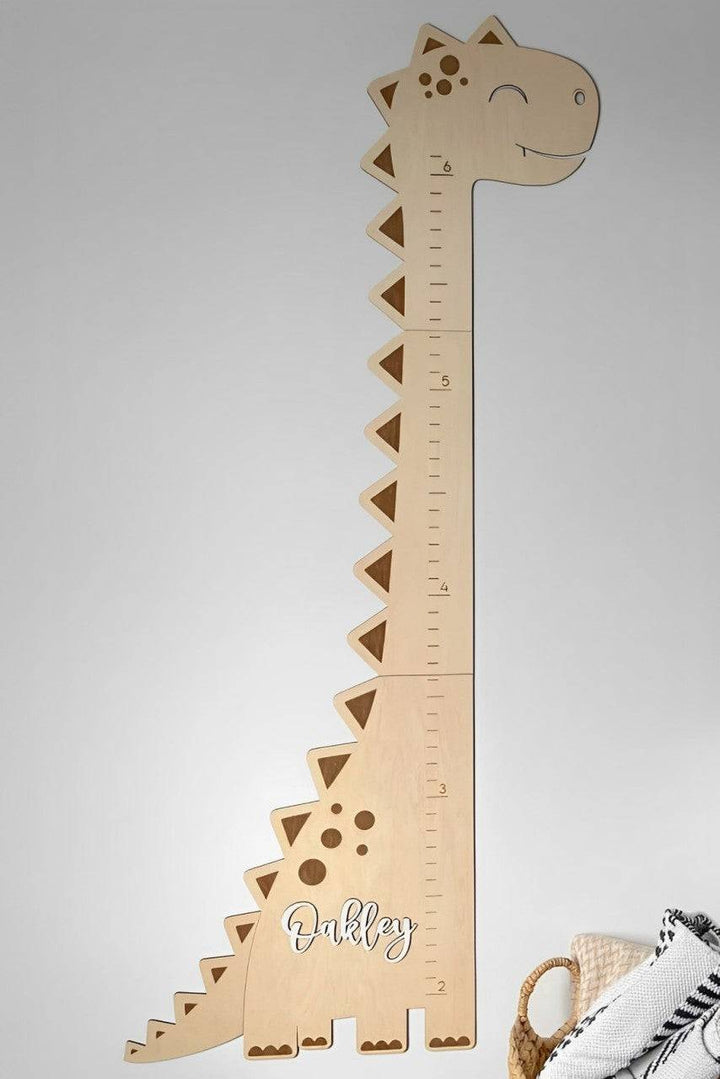 Personalized Wooden Dinosaur Growth Chart Ruler - By Woodbests