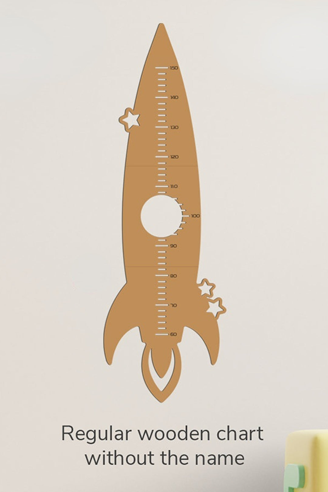 Personalized Wooden Rocket Theme Growth Chart for Kids