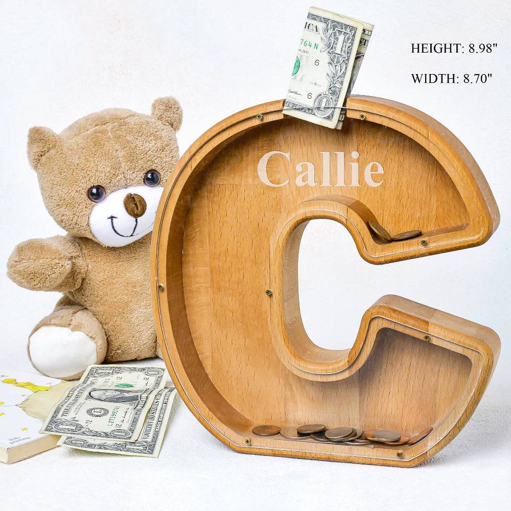 Personalized Alphabet Initial Letter Piggy Bank for Kids
