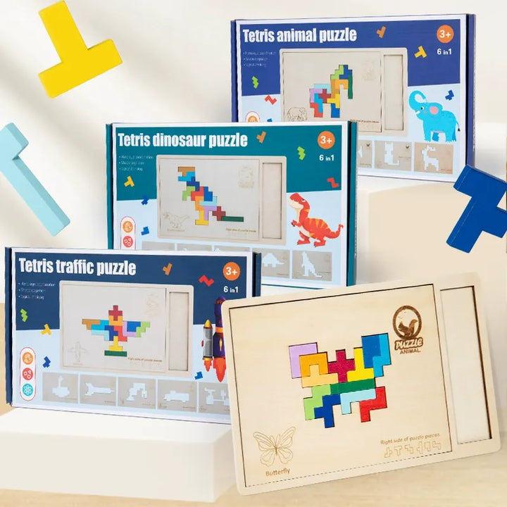 Wooden Tetris Space Block Puzzle Game