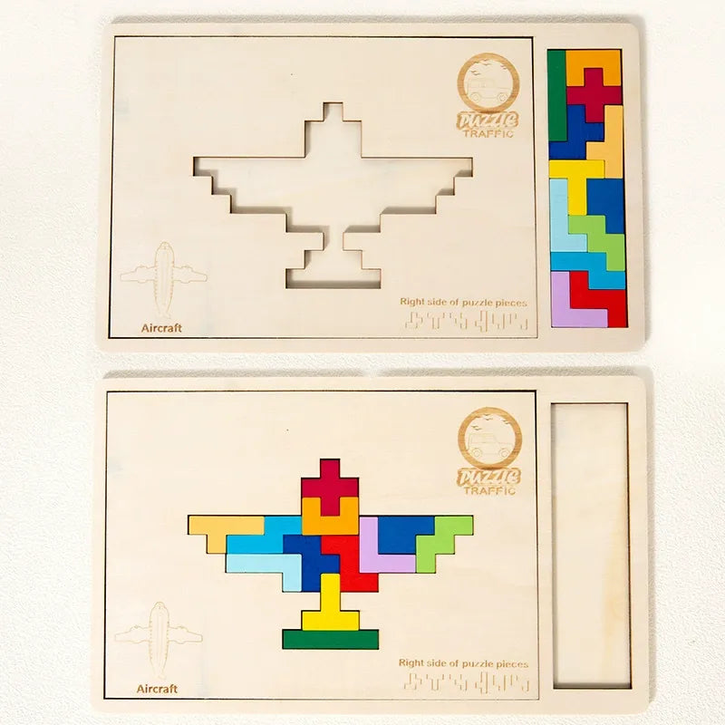 Wooden Tetris Space Block Puzzle Game