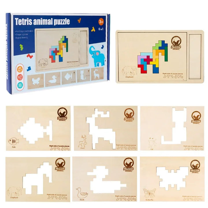 Wooden Tetris Space Block Puzzle Game
