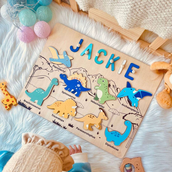 Personalisierte Dinosaurier-Namens-Puzzle