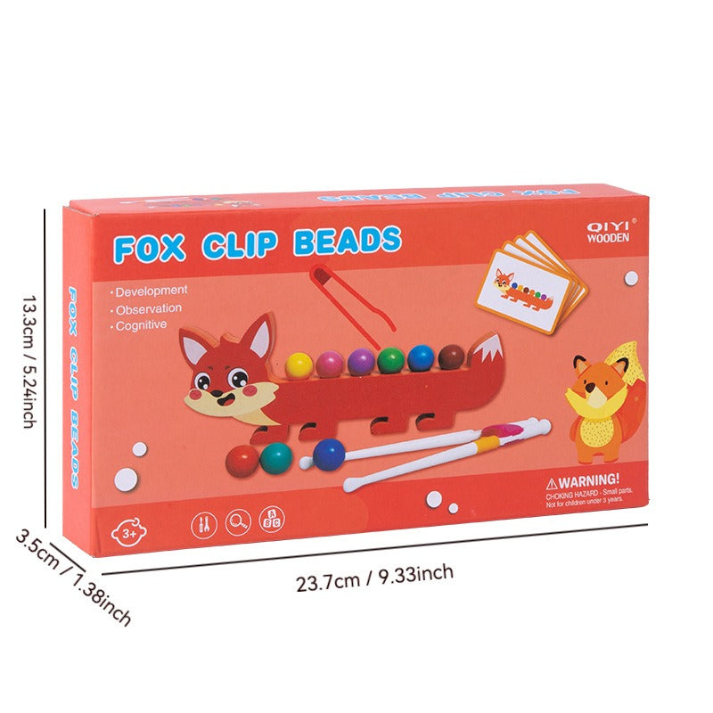 Wooden Training Baby Cognitive Matching Color Clip Bead Educational Toy