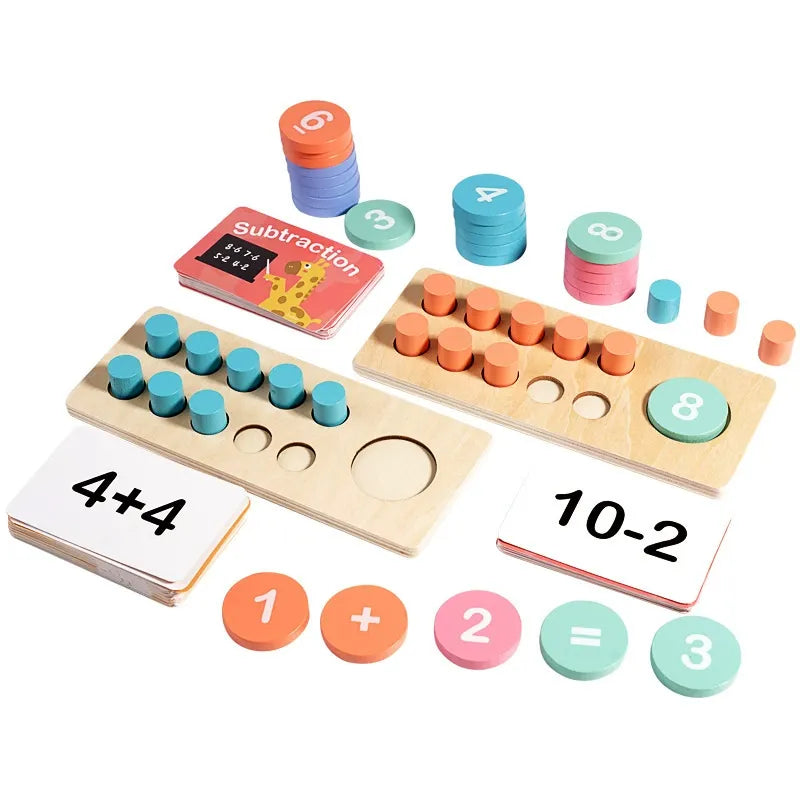 Wooden Children's Tens Digit Addition And Subtraction Math Toy
