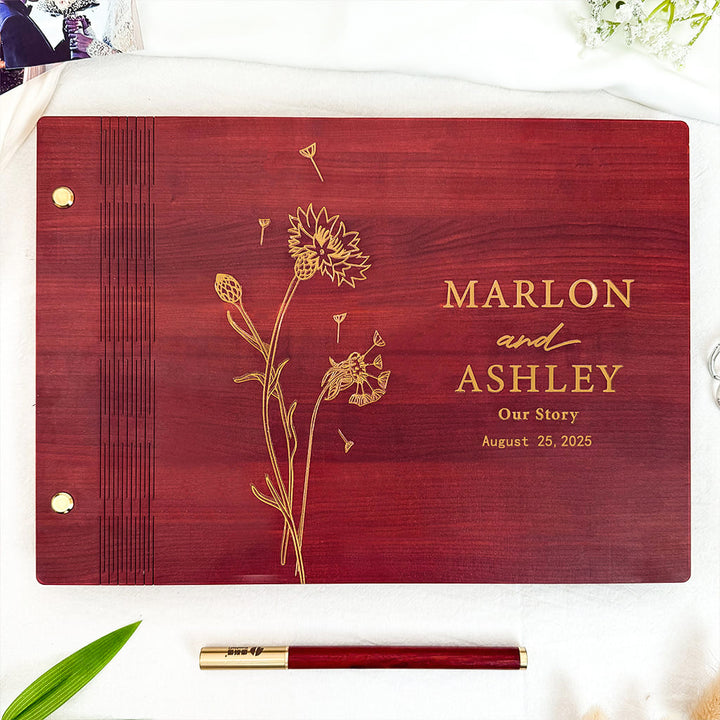 Personalized Wooden Wedding Guest Book - Wedding Photo Album