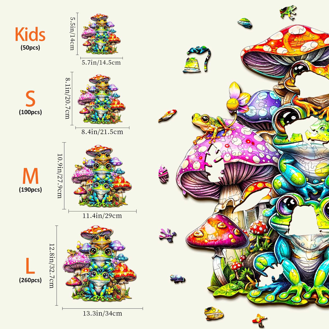 Froschfamilie Holzpuzzle