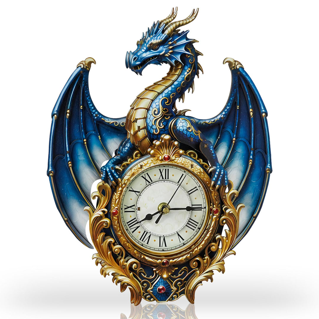 Blue Dragon – Hourly Chime DIY Wooden Clock, 3D Puzzle Craft Kit