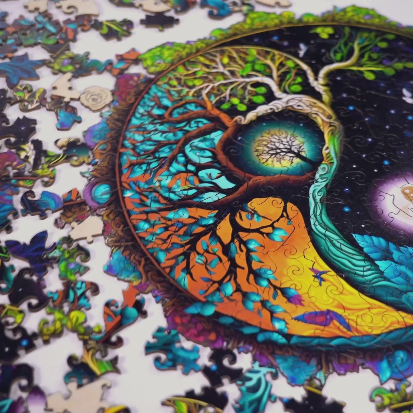 Yin Yang & Tree of Life - 4 Wooden Jigsaw Puzzle
