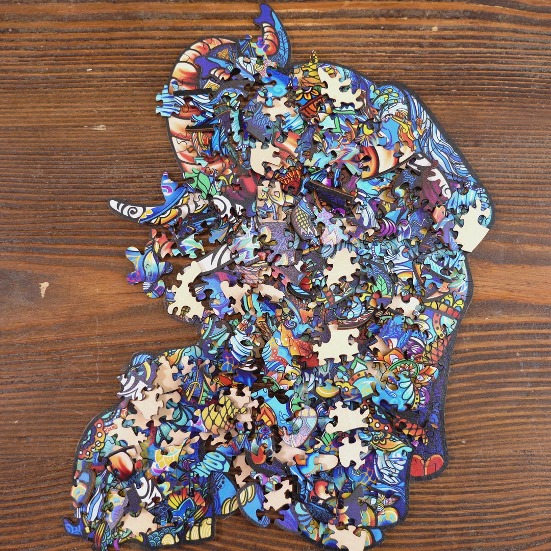 Elephant Family Wooden Jigsaw Puzzle