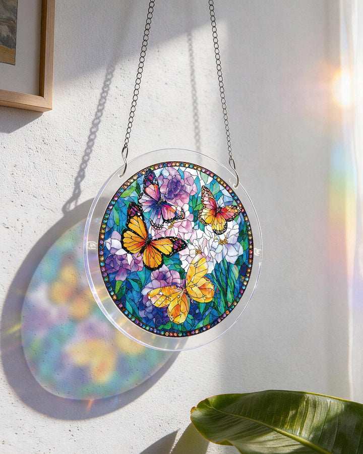 Acrylic Jigsaw Puzzle Suncatcher - Butterflies in Bloom