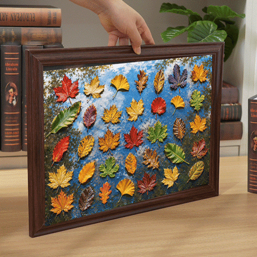 Nasse Herbstblätter - Morphendes Lentikularpuzzle
