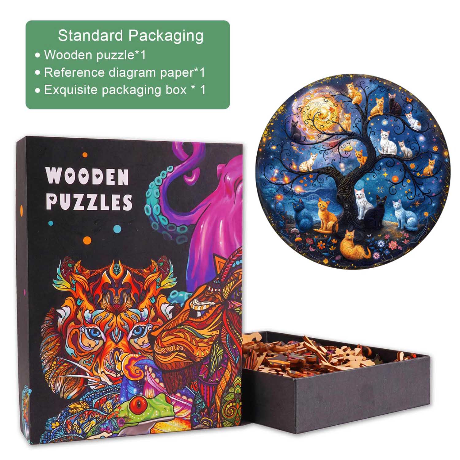 Puzzle en bois Arbre et Chat