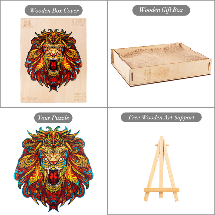 Stately Lion Wooden Jigsaw Puzzle