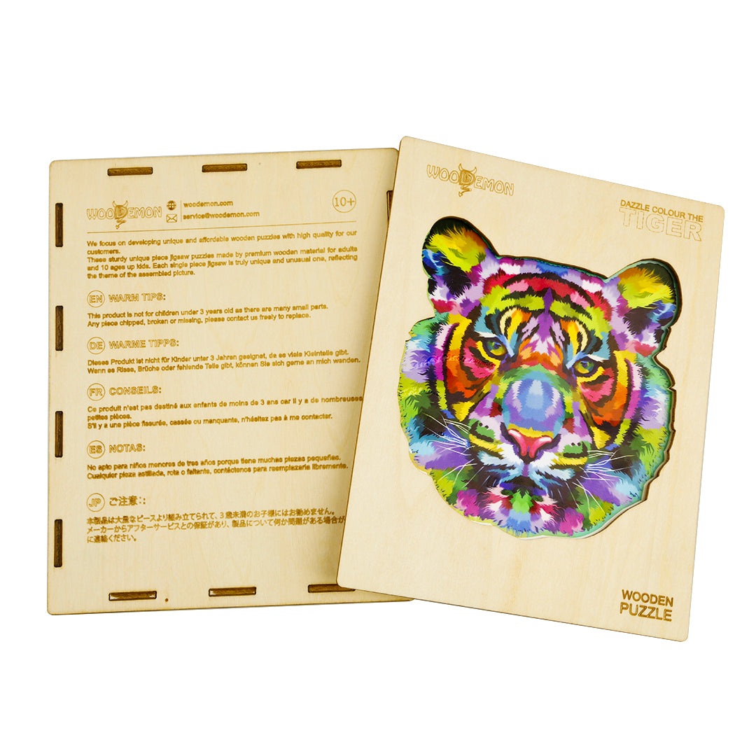 Colorful Tiger Wooden Jigsaw Puzzle