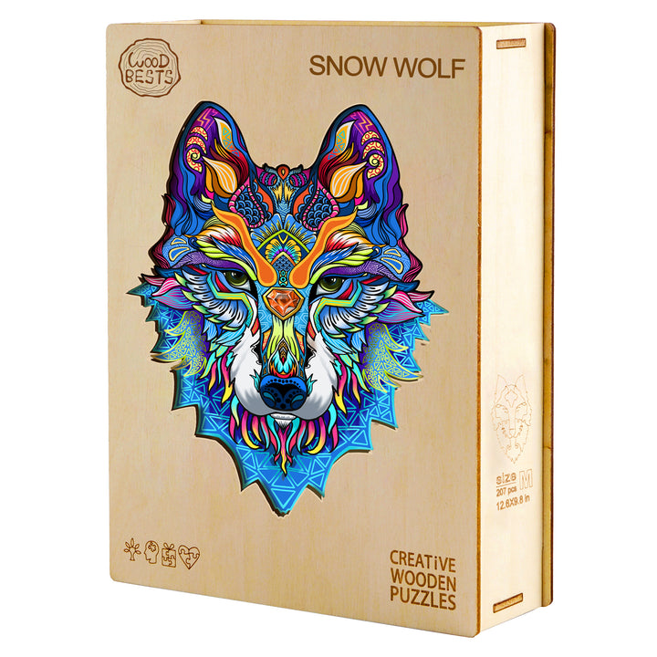 Snow Wolf Wooden Jigsaw Puzzle - Woodbests