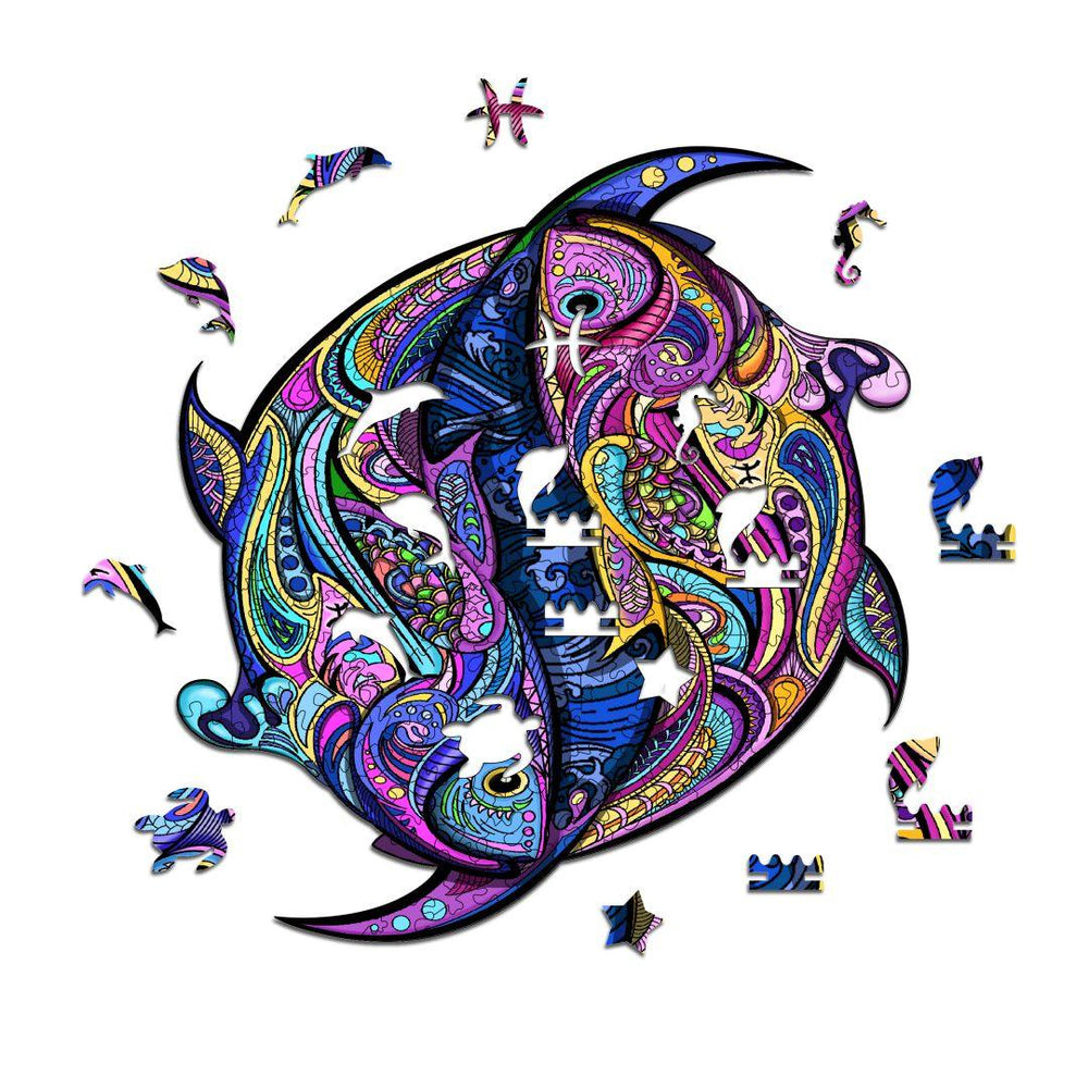 Constellation Pisces Wooden Jigsaw Puzzle - Woodbests