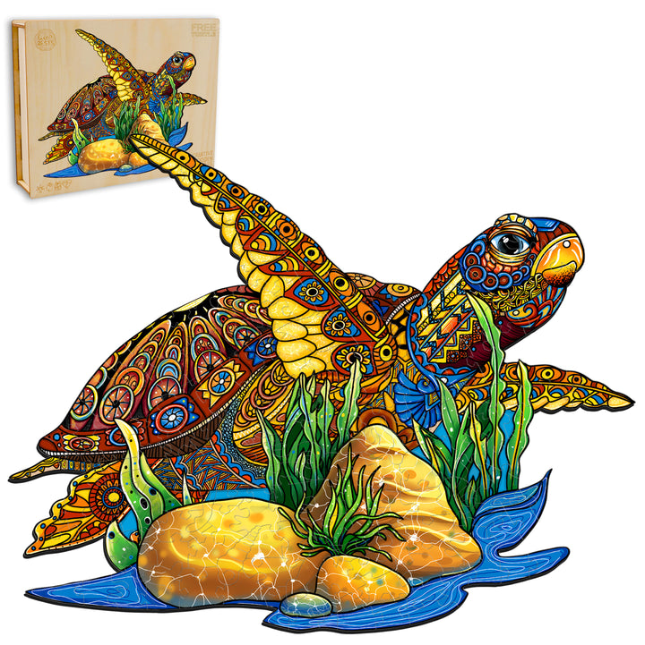 Free Turtle Wooden Jigsaw Puzzle