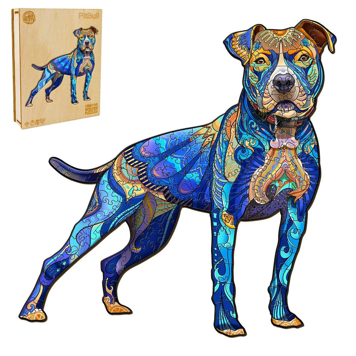 Pitbull Wooden Jigsaw Puzzle-Woodbests