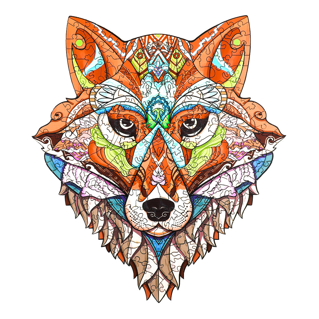 Sly Fox Puzzle Art Unique Animal Shaped Wooden Jigsaw Puzzle – Woodbests