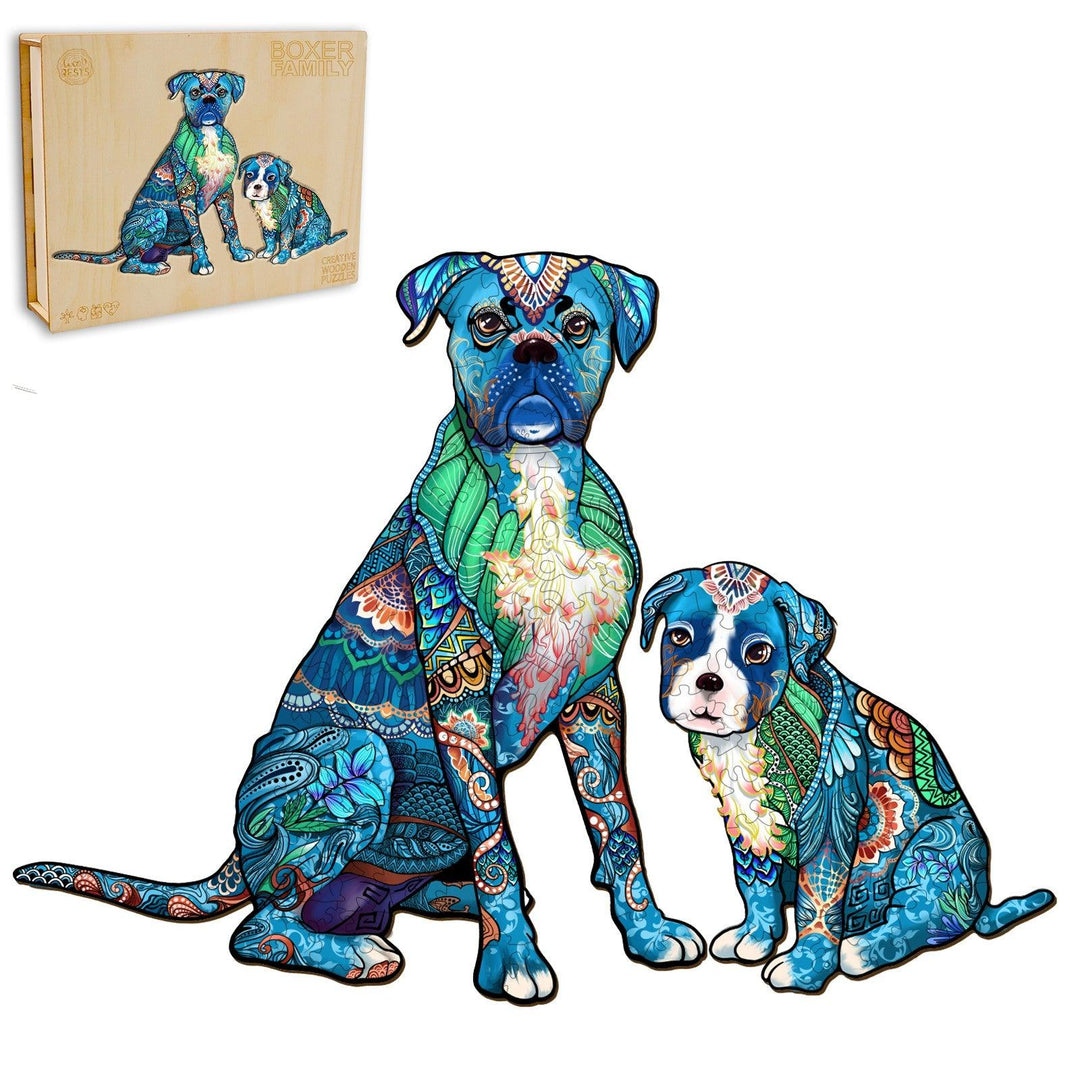 Boxer Family Wooden Jigsaw Puzzle