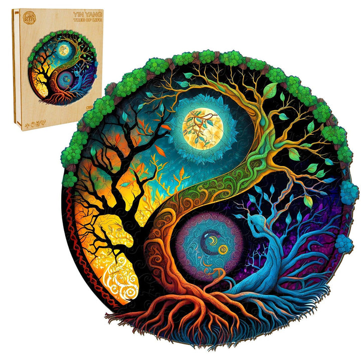 Yin Yang & Tree of Life - 3 Wooden Jigsaw Puzzle