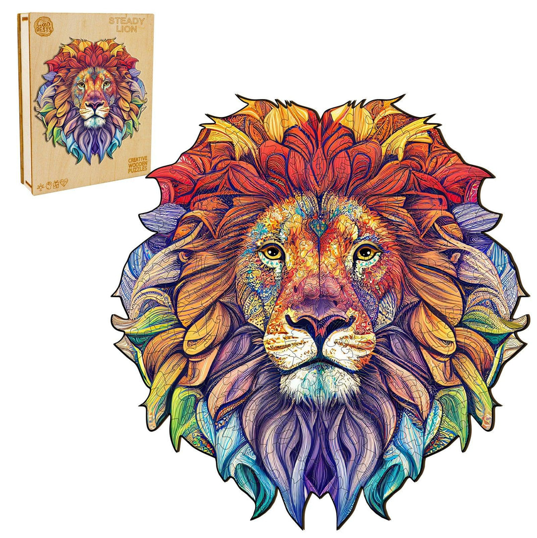 Steady Lion Wooden Jigsaw Puzzle-Woodbests