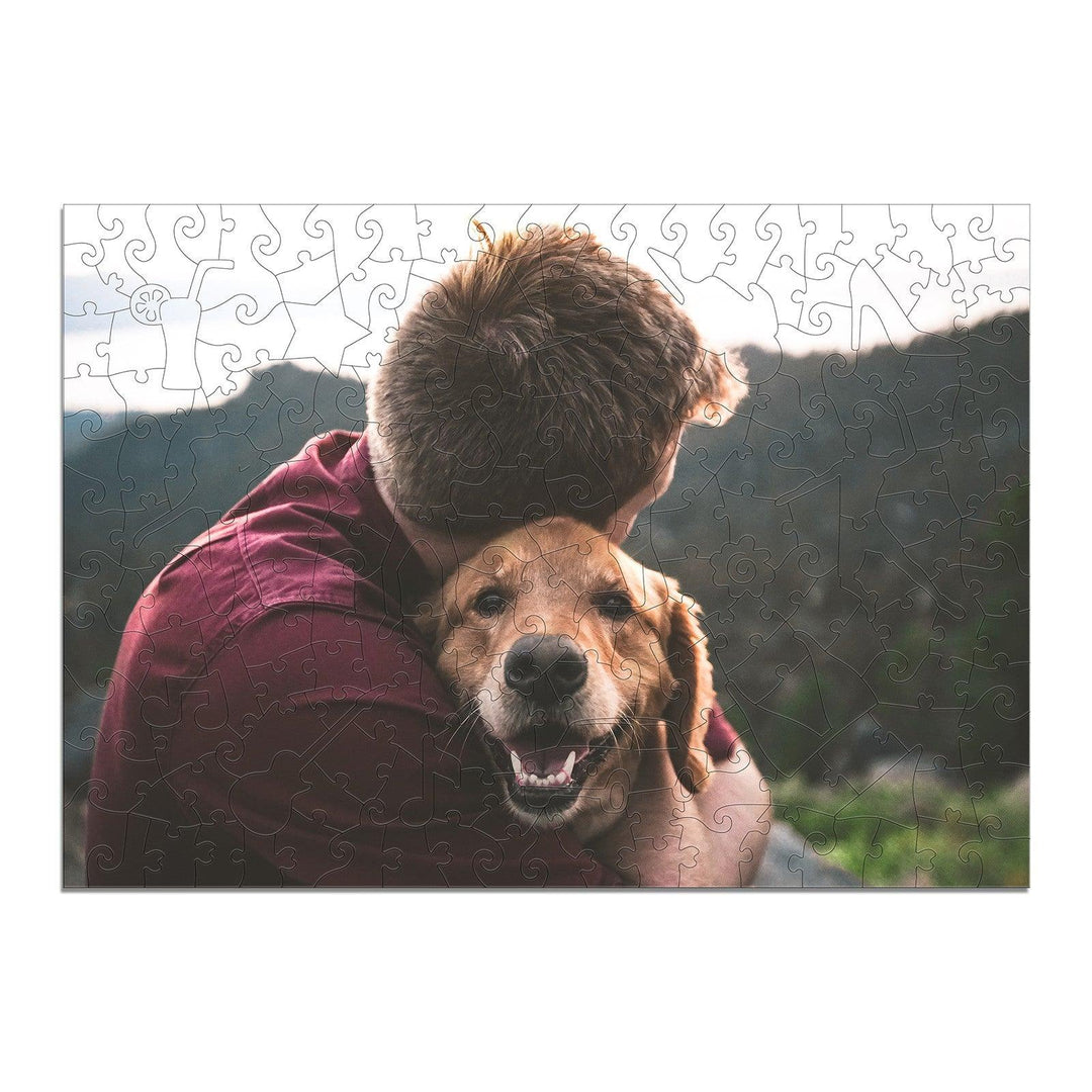 Hug You Animal Lover Warm Heart Personalized Photo Puzzles - Woodbests