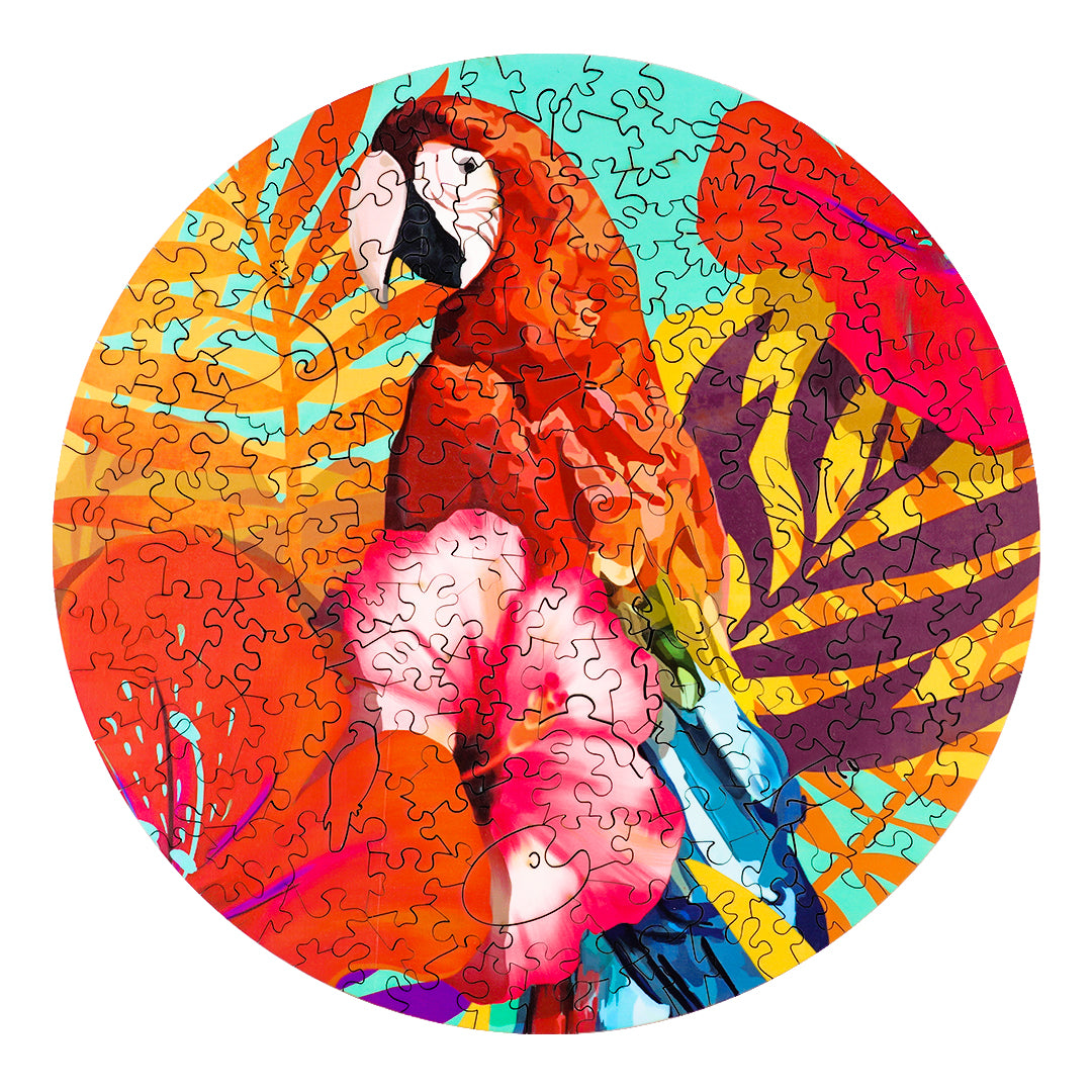 Tropical Parrot Wooden Jigsaw Puzzle