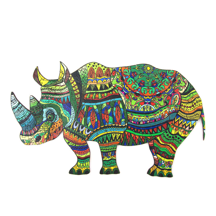 Watchful Rhino Wooden Jigsaw Puzzle
