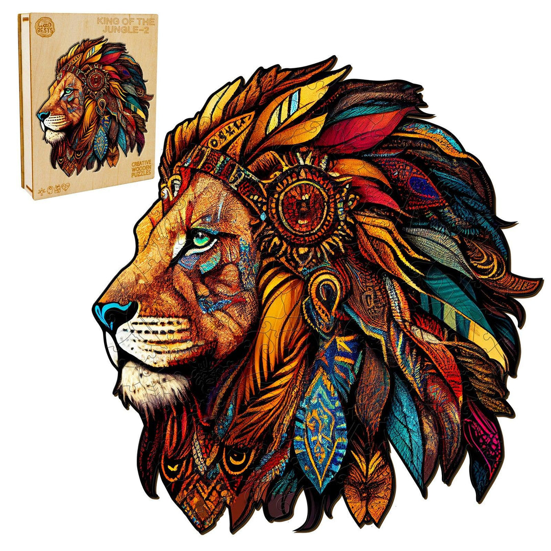 The Jungle King-2 Wooden Jigsaw Puzzle-Woodbests