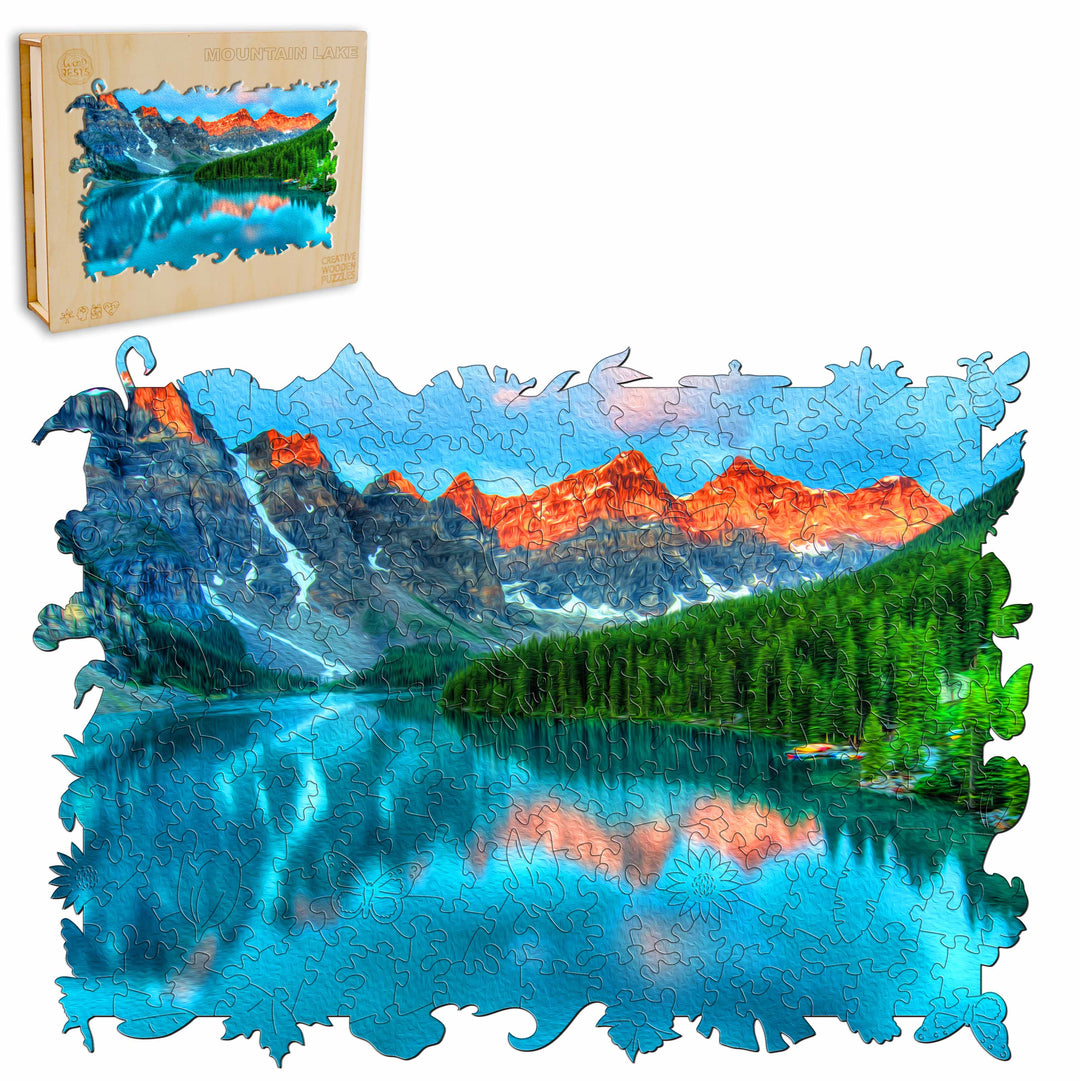 Mountain Lake Wooden Jigsaw Puzzle - Woodbests