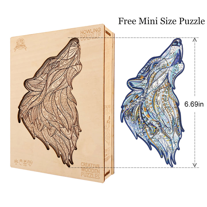 Howling Wolf Wooden Jigsaw Puzzle