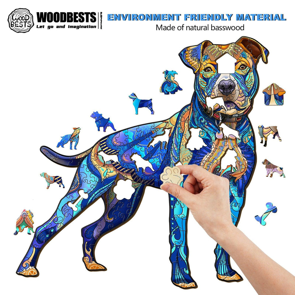 Pitbull Wooden Jigsaw Puzzle-Woodbests