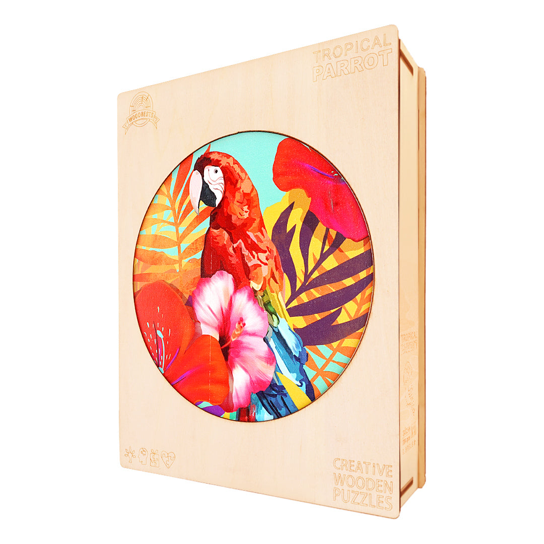 Tropical Parrot Wooden Jigsaw Puzzle