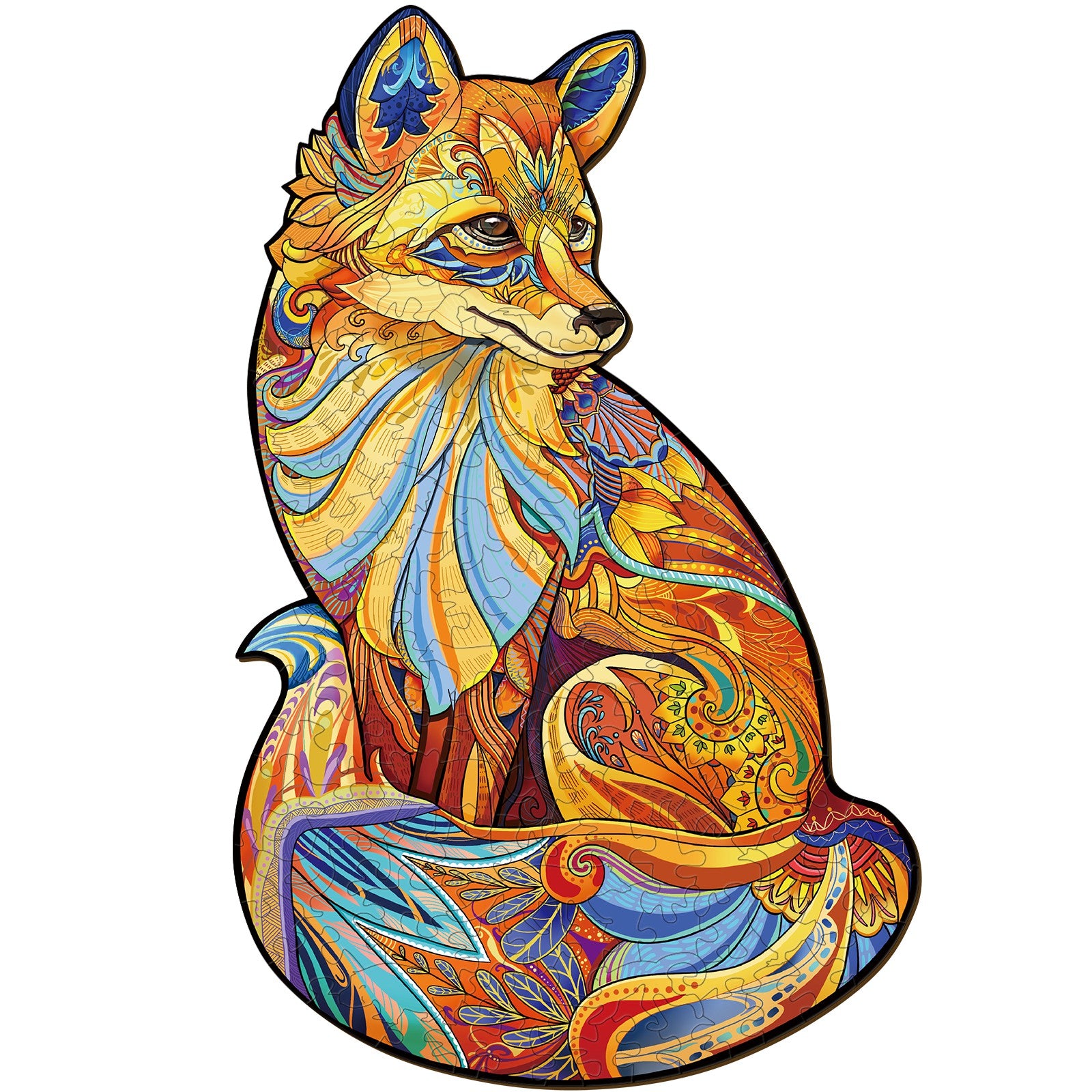 Soulful Fox Animal Shaped Wooden Jigsaw Puzzle For Adults And Kids ...