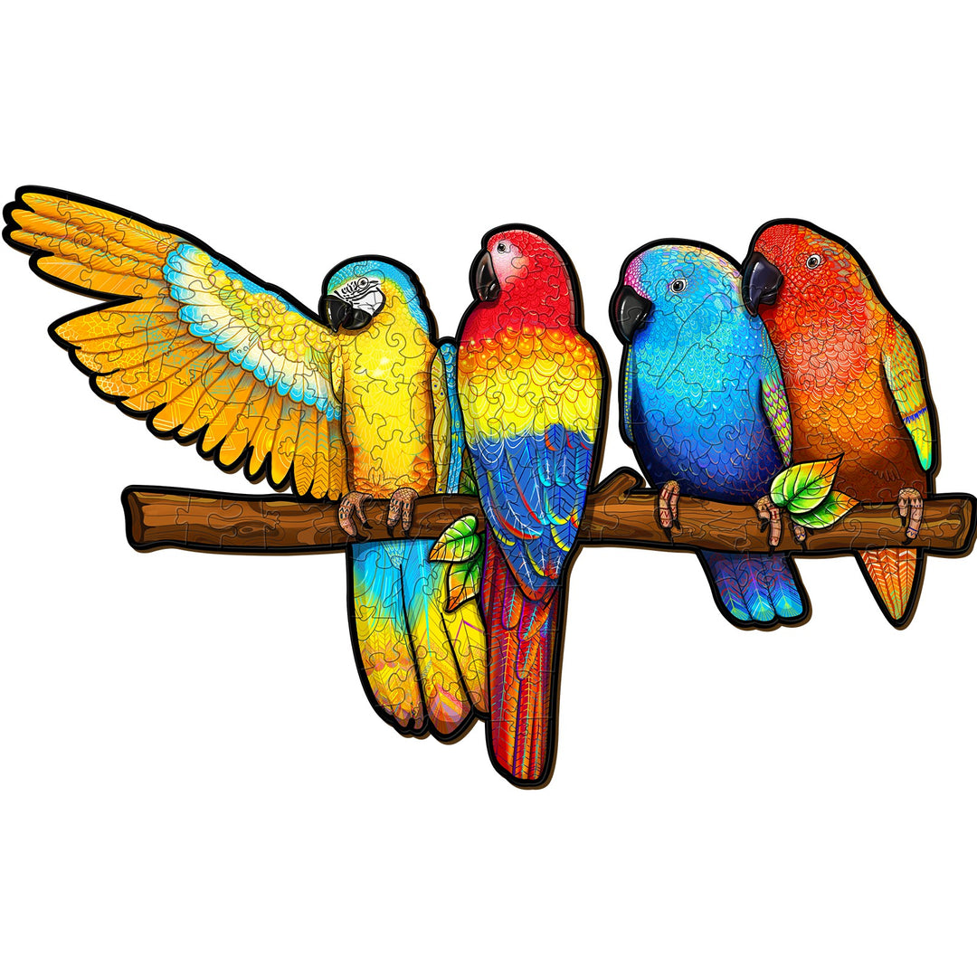Playful Parrot Wooden Jigsaw Puzzle