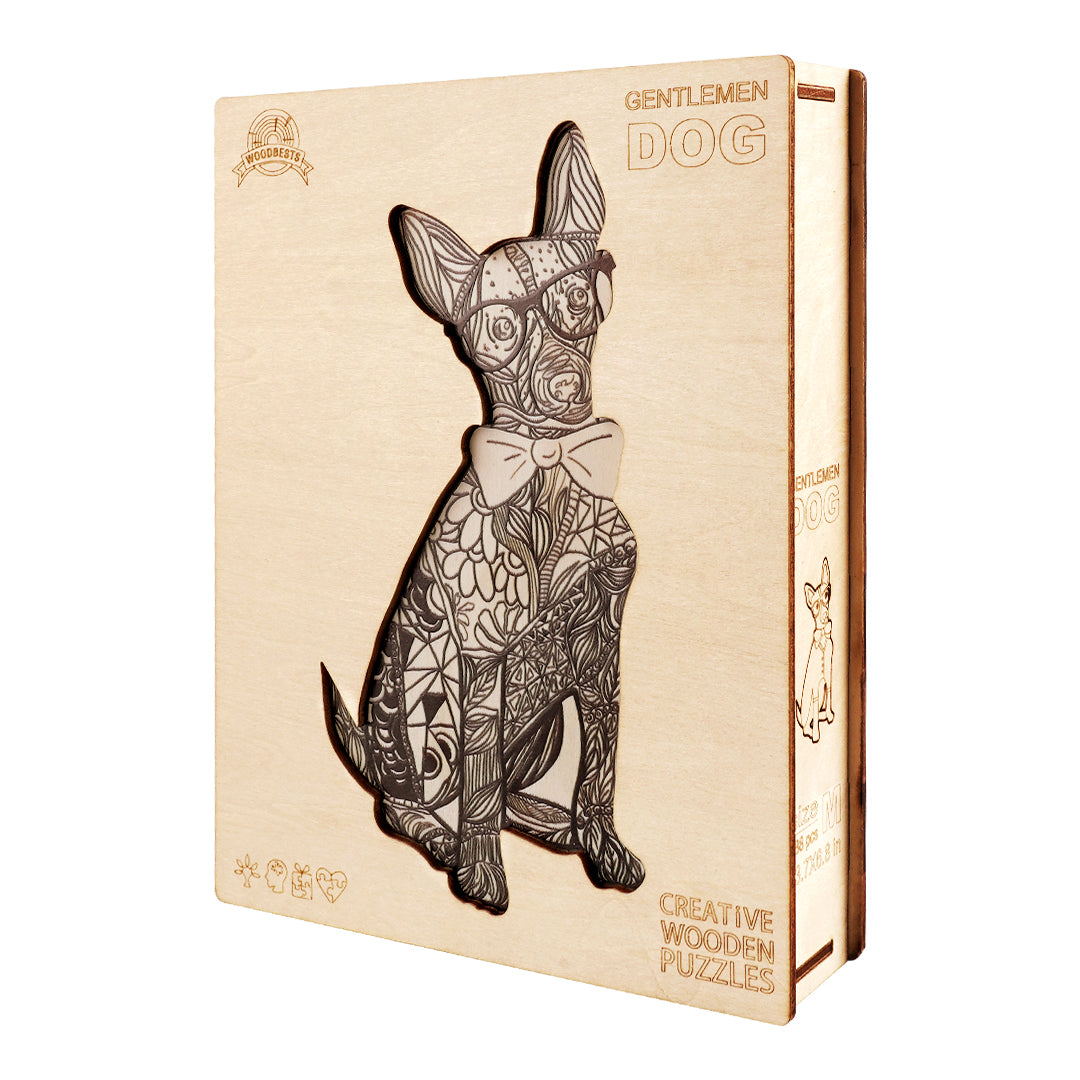 Gentlemen Dog Wooden Jigsaw Puzzle
