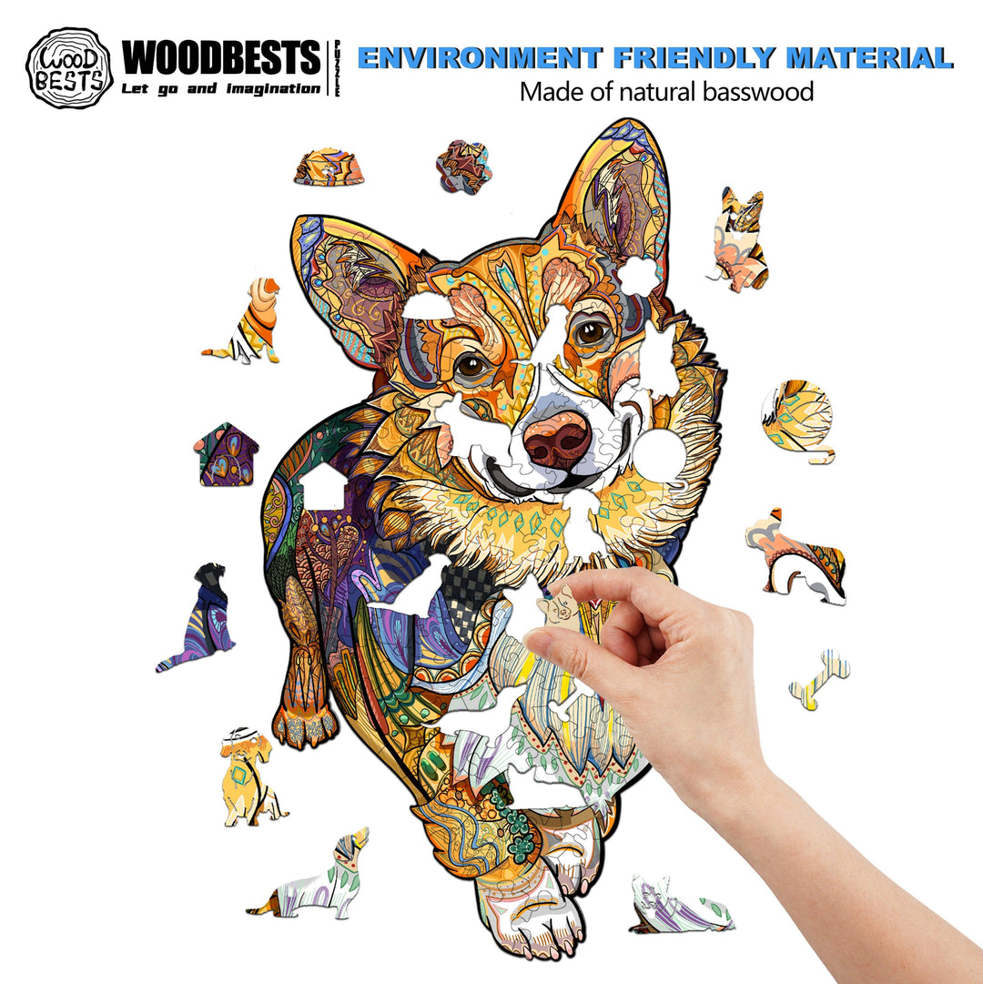Clever Corgi Wooden Jigsaw Puzzle