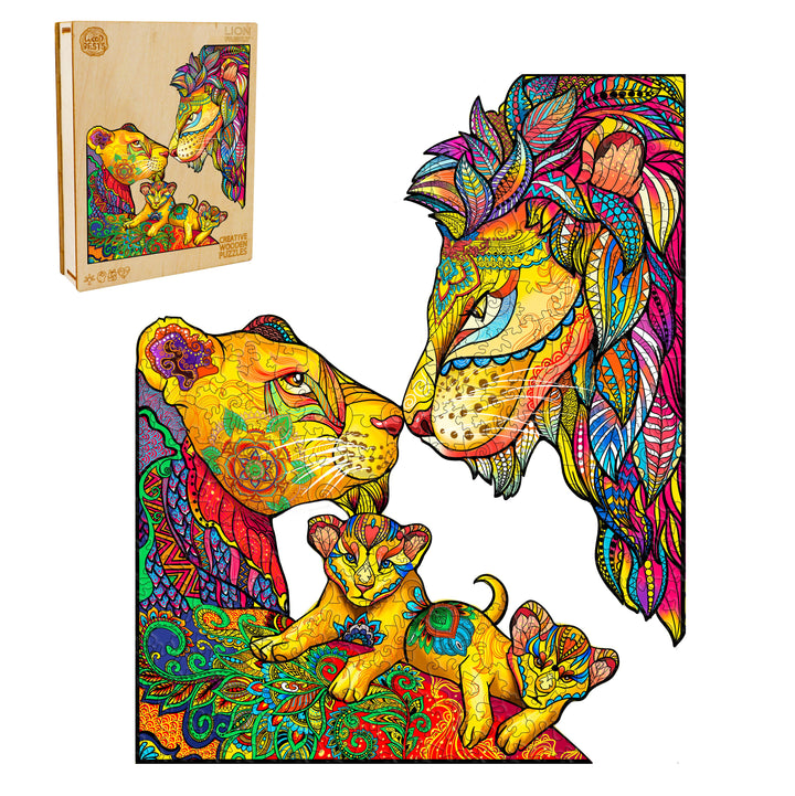Lion Family Wooden Jigsaw Puzzle