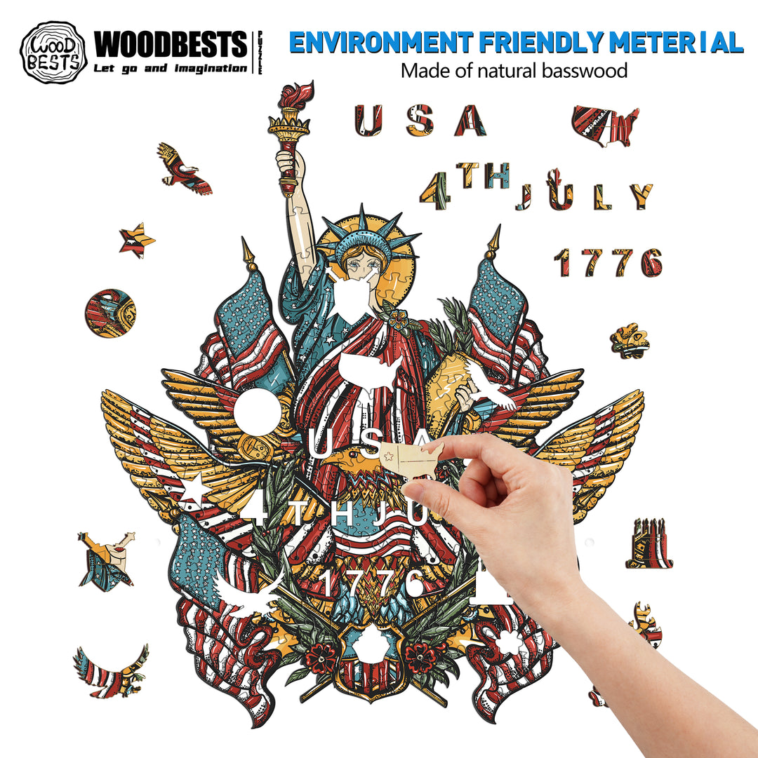 Statue Liberty Wooden Jigsaw Puzzle - Woodbests