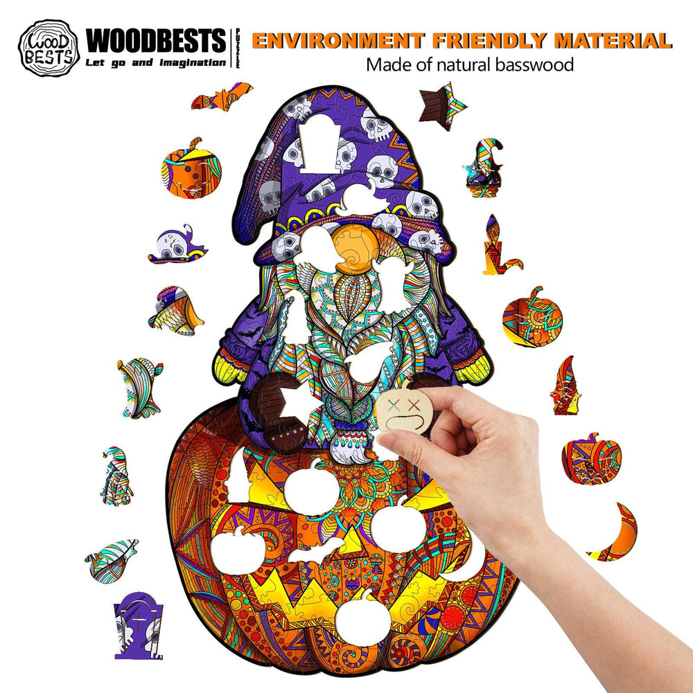 Halloween Goblin Wooden Jigsaw Puzzle-Woodbests