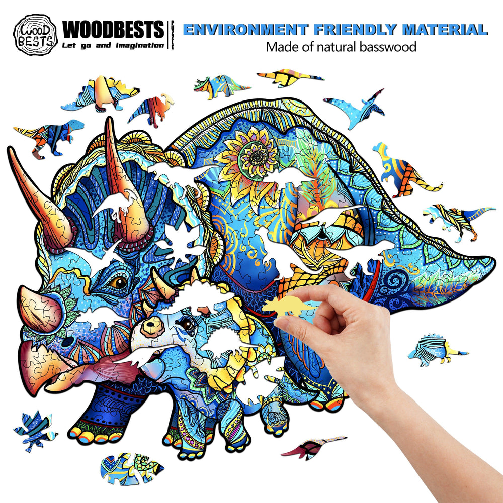 Triceratops Wooden Jigsaw Puzzle - Woodbests