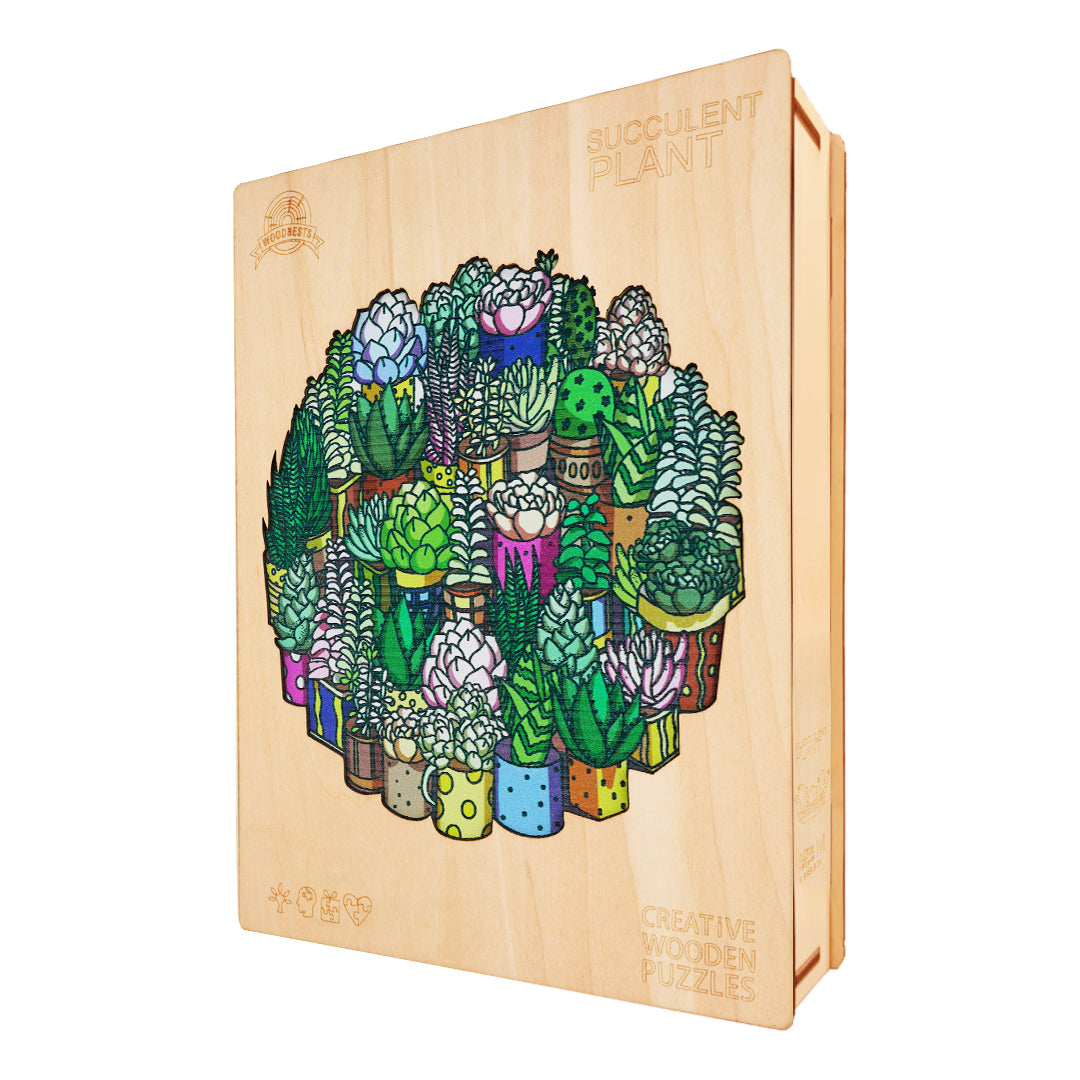 Succulent Plant Wooden Jigsaw Puzzle - Woodbests