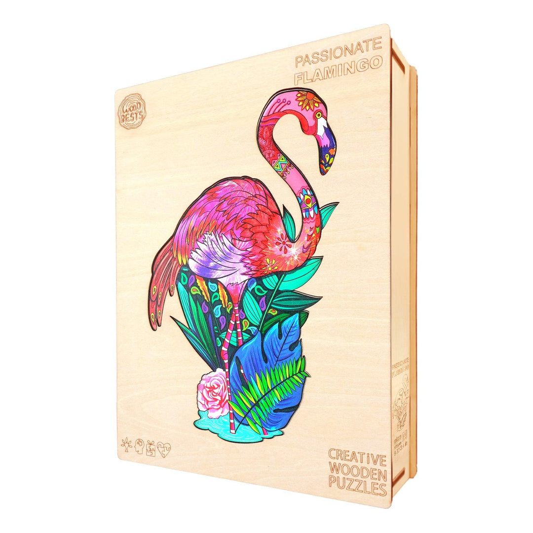 Passionate Flamingo Wooden Jigsaw Puzzle