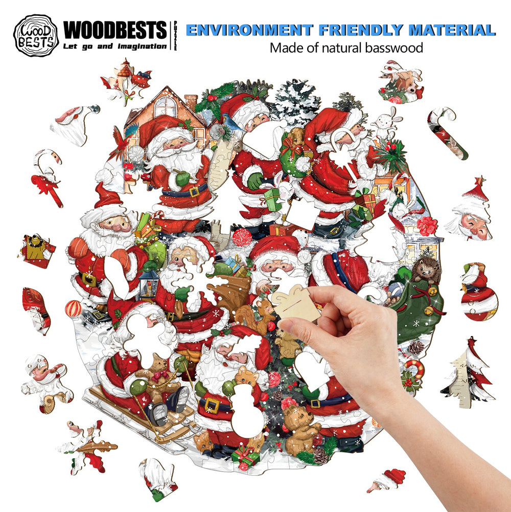Merry Santa Wooden Jigsaw Puzzle - Woodbests