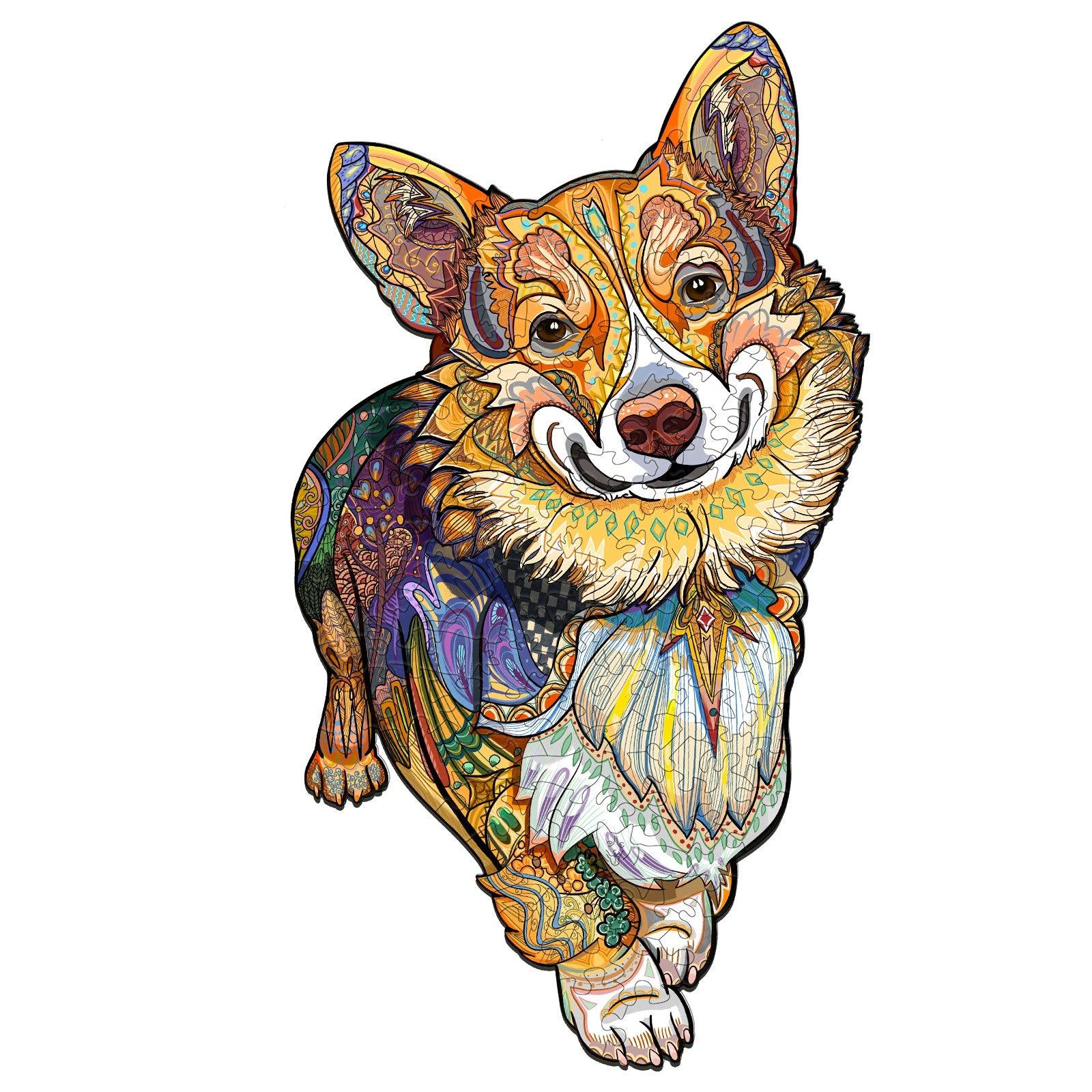 Clever Corgi Lovely Dog Pet Lover Animal Wooden Jigsaw Puzzle#N#– Woodbests