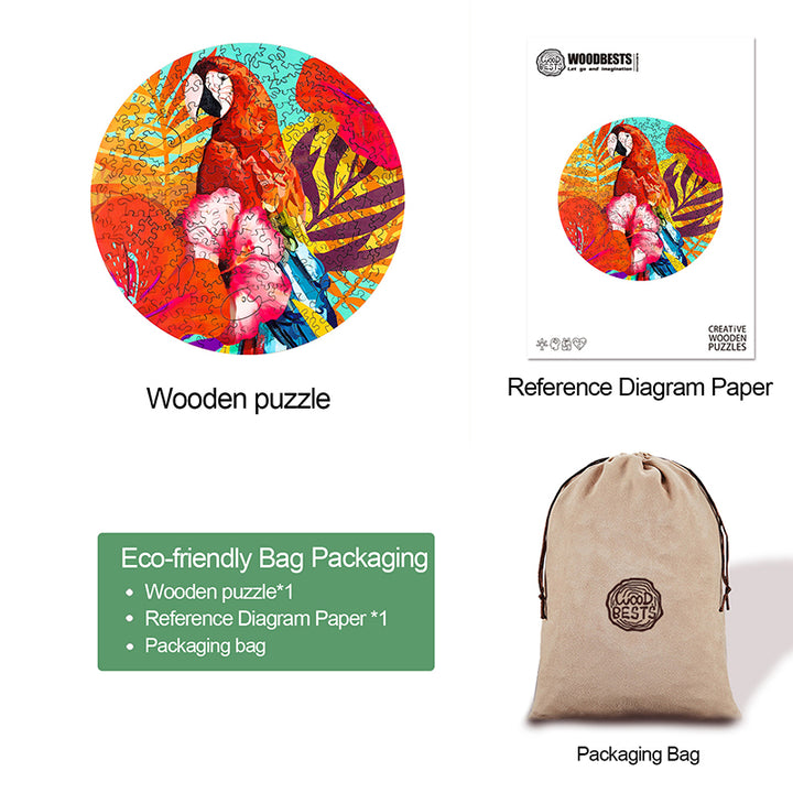Tropical Parrot Wooden Jigsaw Puzzle