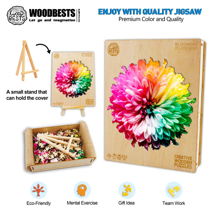 Blooming Flowers Wooden Jigsaw Puzzle - Woodbests